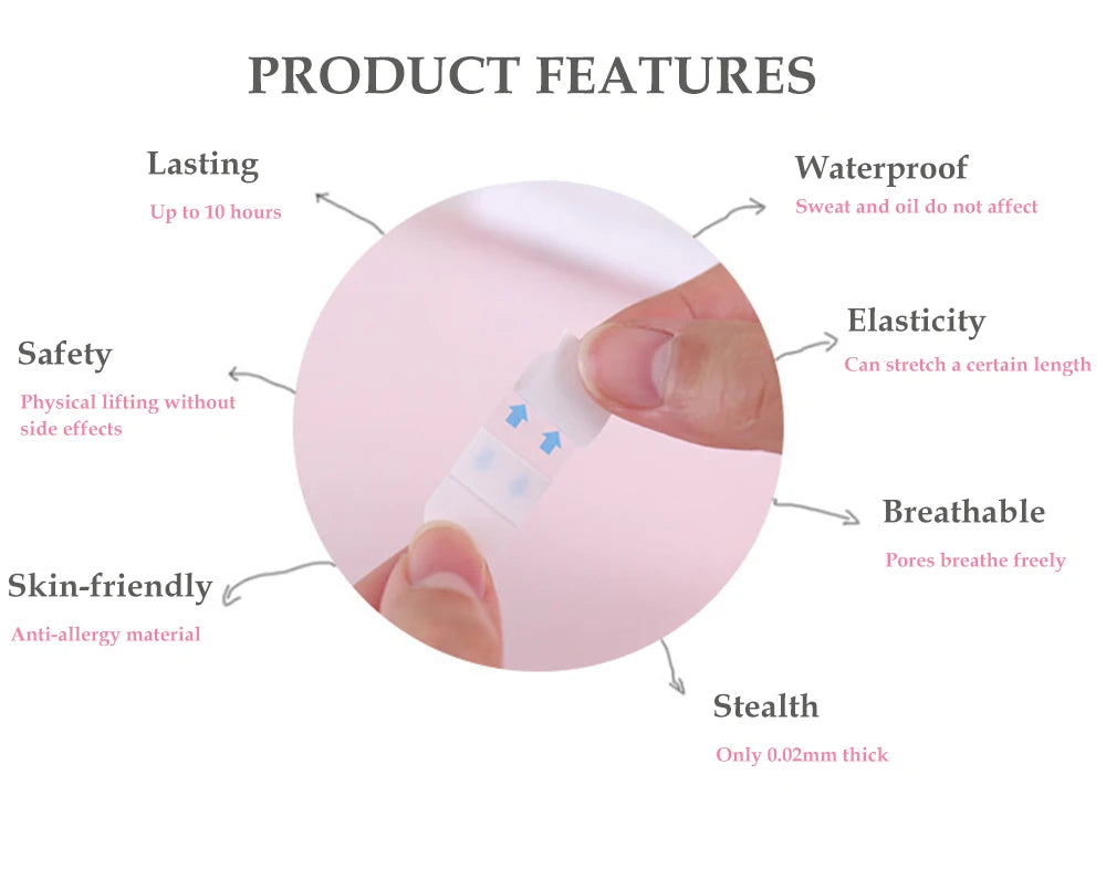 40-120PCS V-Shape Face Wrinkle Sagging Skin Adhesive Tape Lifting Face Stickers Invisible Transparent Thin Face Patche Lift Tool