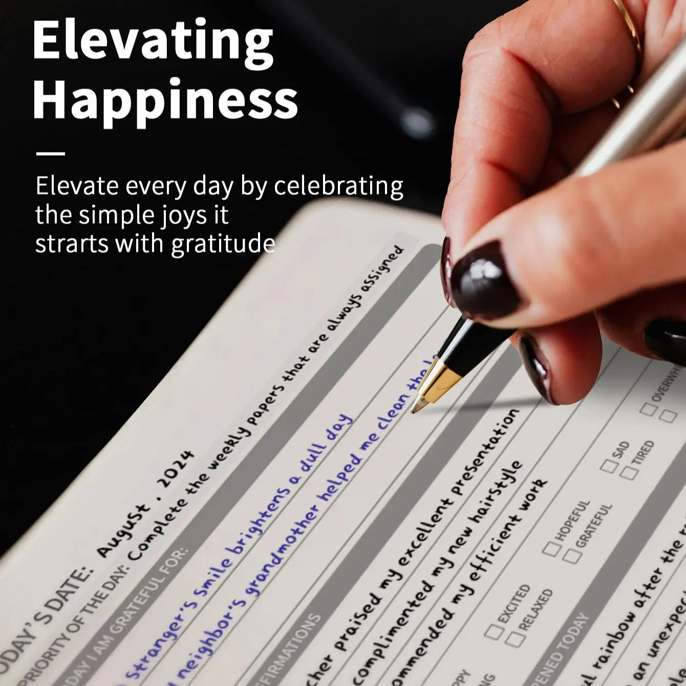 Gratitude Planner: a 5.71 X 8.15-Inch Undated Daily Gratitude Journal That Keeps Track of Your Mood