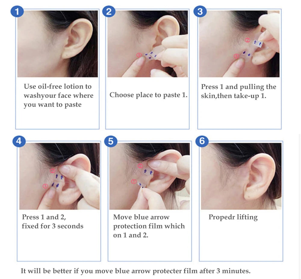 40-120PCS V-Shape Face Wrinkle Sagging Skin Adhesive Tape Lifting Face Stickers Invisible Transparent Thin Face Patche Lift Tool